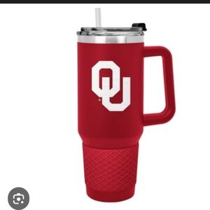 NCAA Oklahoma Sooners Red 40oz Travel Mug with Handle New With Tags